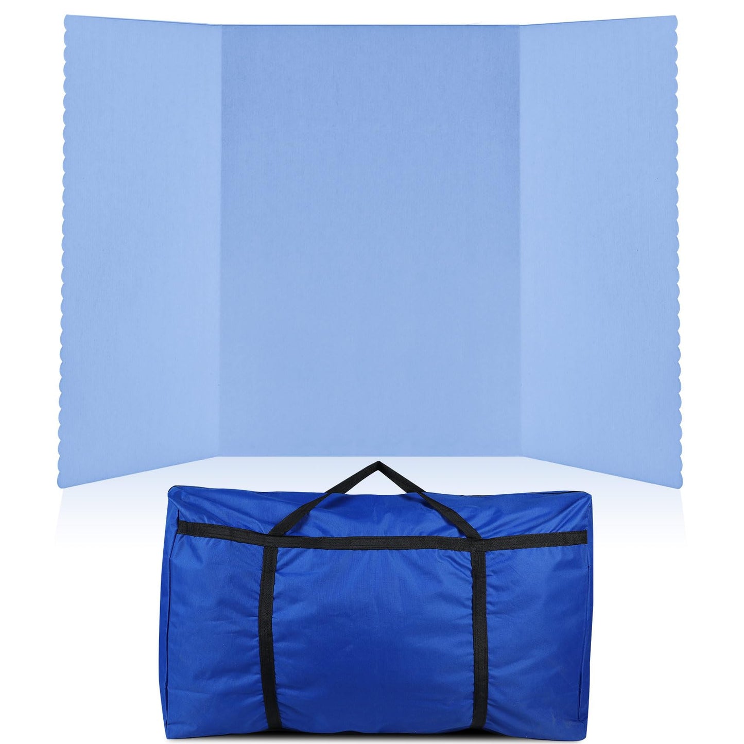 Paterr Trifold Poster Board with Storage Bag, Hook and Loop Fabric, Foldable 3 Panel Presentation Board for Science Fair and Exhibitions(Blue,72 x 36 Inch)