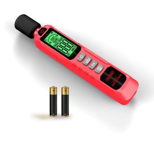 ZLLJYBLG GL81A Decibel Meter, 30-130dB Digital Sound Level Meter with A-Weighted, Fast/Slow Response, Max/Min Hold, Backlit Display, Noise Tester for Home, Work, Factory, Classroom（Red）