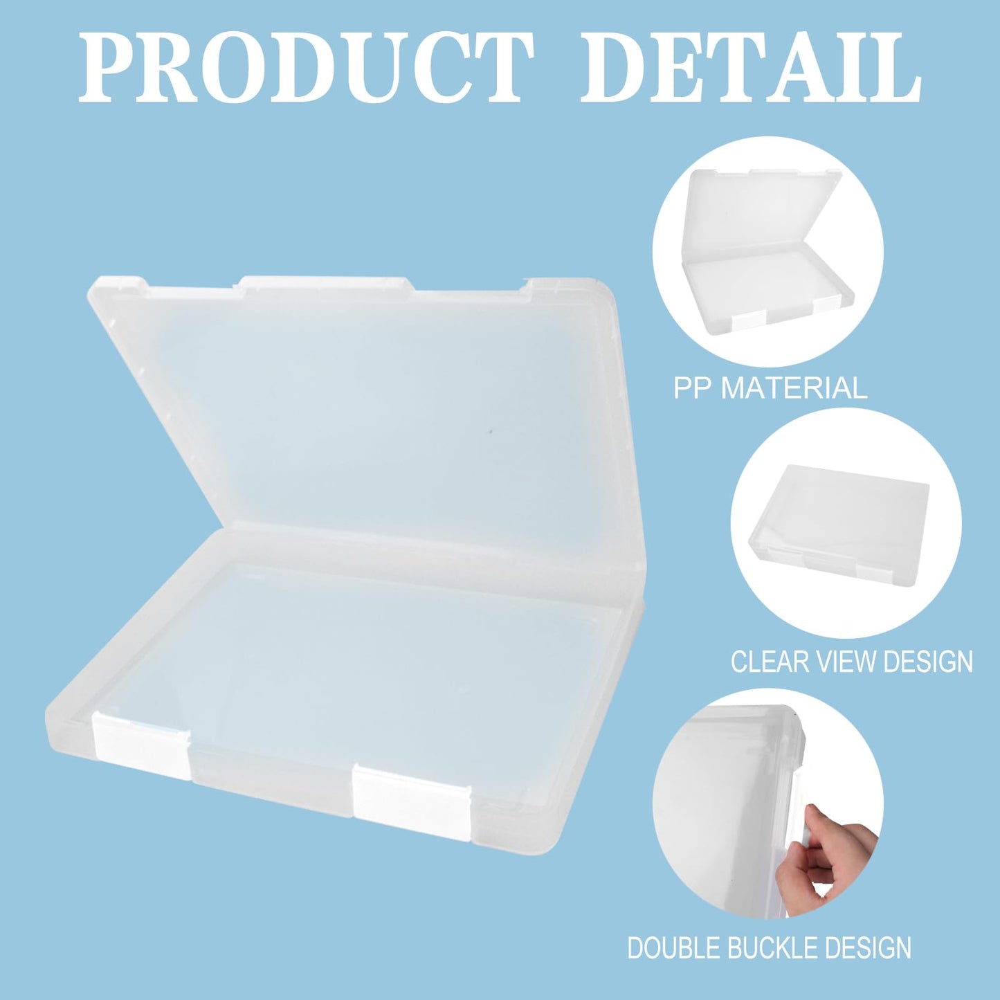 Olutacot 12 Pcs Clear A4 A5 File Box Document Plastic Storage Box with 48 Labels File Holder Organizer Box Paper Plastic Case Magazine Protector with Buckle Office School Supplies(White)
