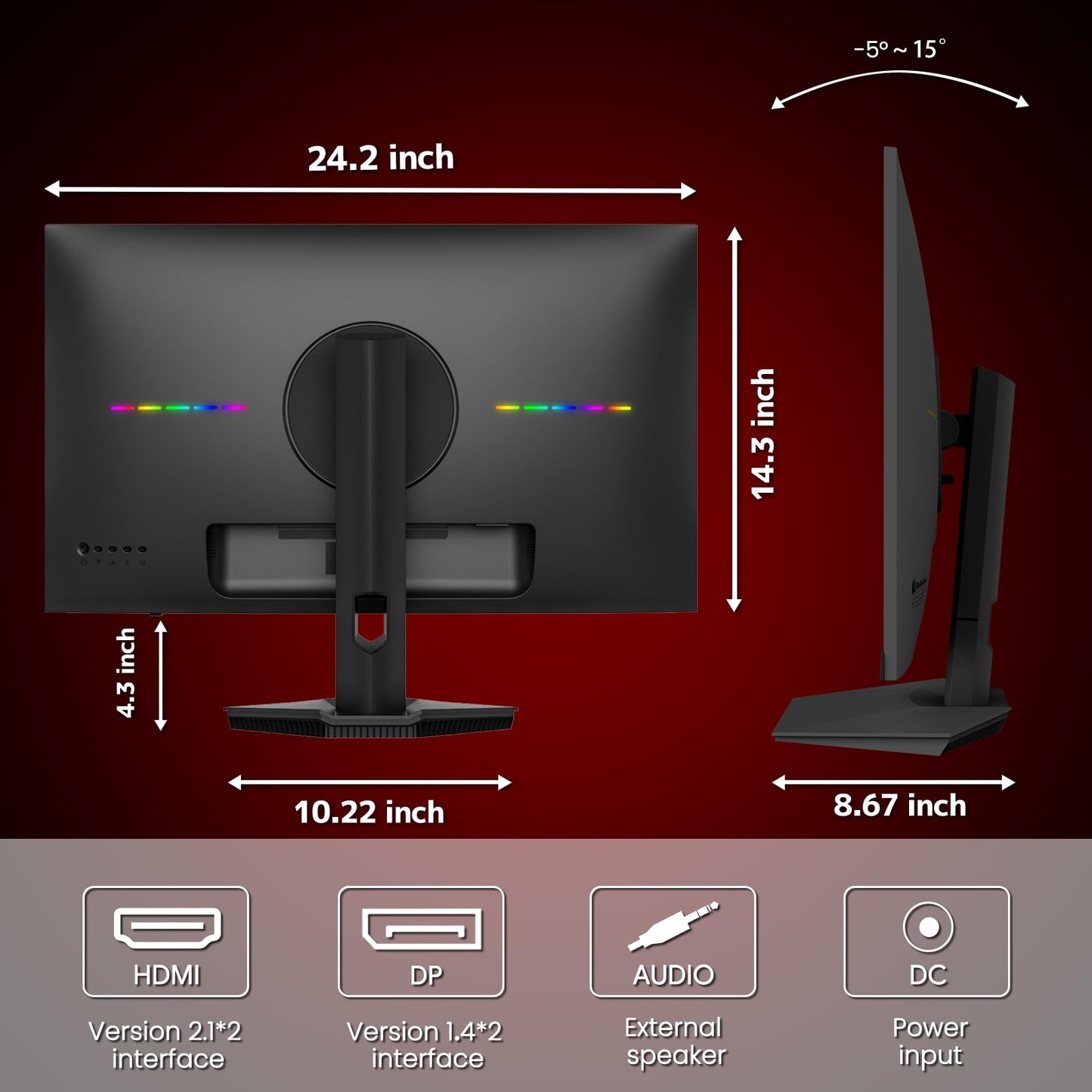 CRUA 27” 4K Gaming Monitor, UHD 3840x2160 160Hz IPS Screen, Height/Pivot/Swivel/Tilt Adjustable Vertical Monitor, Support AMD FreeSync, Built-in Speakers, 120% sRGB, PIP/PBP, HDMI 2.1 & DP 1.4-Black