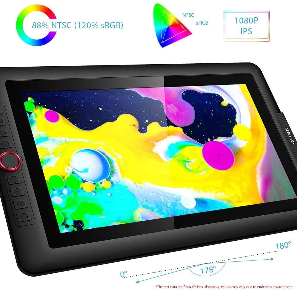 15.6" Drawing Tablet with Screen XPPen Artist 15.6 Pro Tilt Support Graphics Tablet Full-Laminated Red Dial (120% sRGB) Drawing Monitor Display 8192 Levels Pressure Sensitive & 8 Shortcut Keys