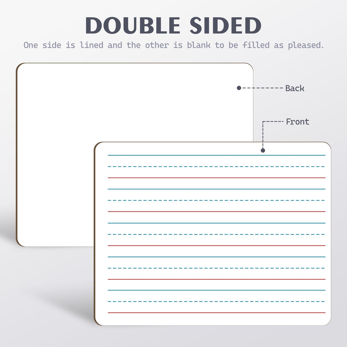 2pack 9x12 inches Dry Erase Board Lapboard Reusable Lined Erasable Ruled Writing Note Pad Lapboard,Blank Whiteboard on Reverse Mini Whiteboard,Small White Board Dry Erase for Classroom