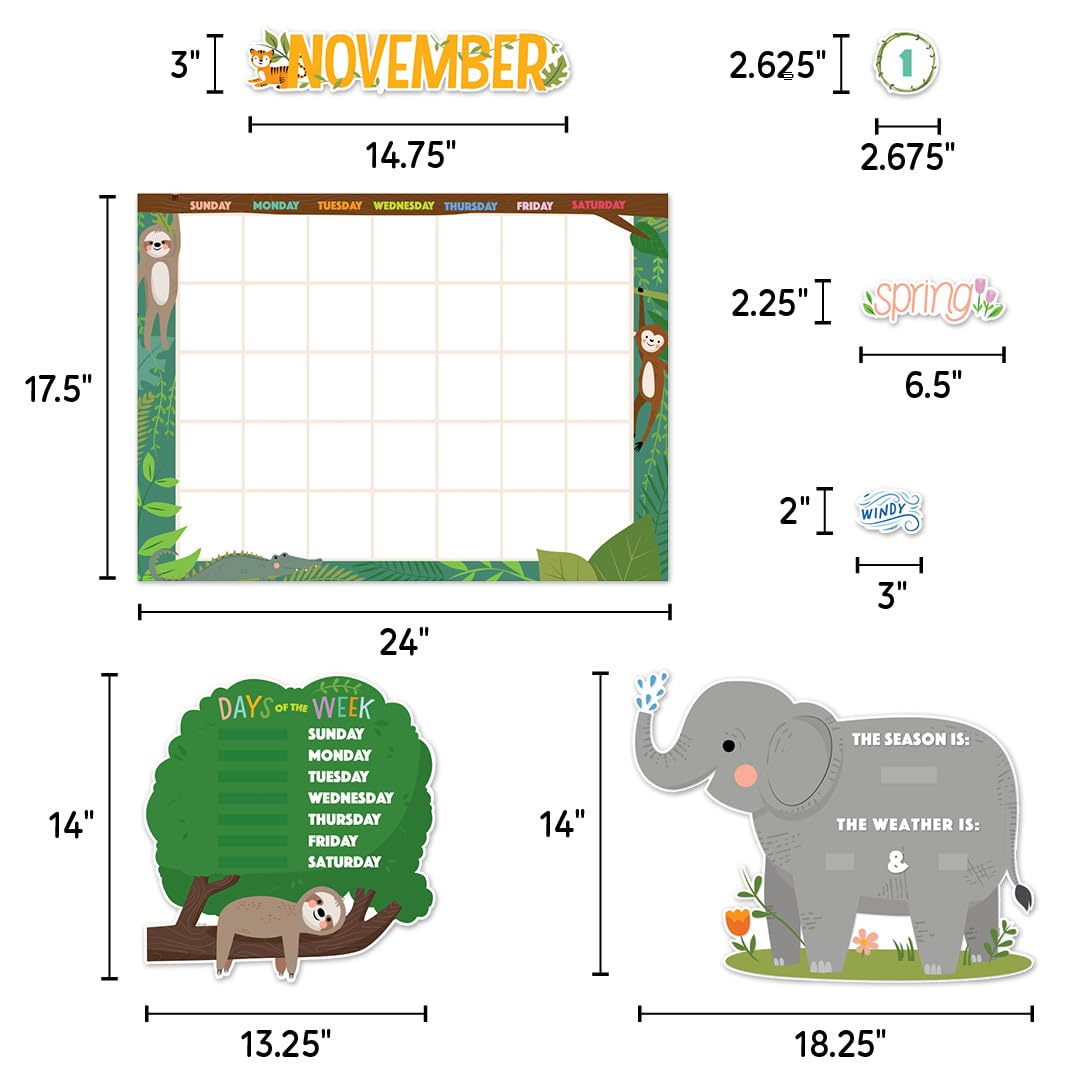 CTP Jungle Friends Calendar Set Bulletin Board Top Classroom Decorating Accents (Creative Teaching Press 10919)