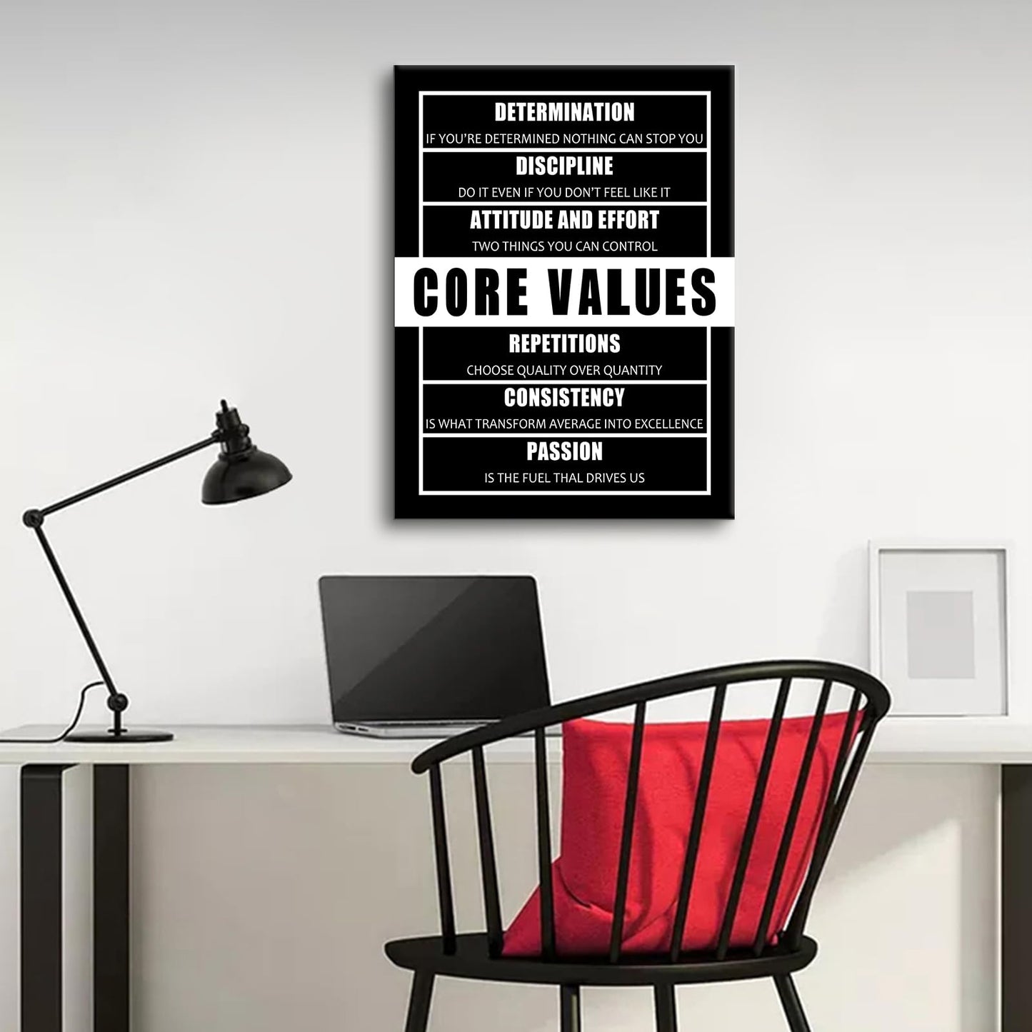 Motivational Canvas Wall Art Office Decor Inspirational Poster Quotes Picture Painting Artwork for Bedroom Teens Room Classroom Sign Framed Print Art Decoration Ready to Hang [18" W x 24" H]