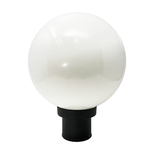 KastLite Lamp Post Globe Combo | 10in White Acrylic Lens | Black Fitter | Fits 3in Posts | Includes 5000K LED Bulb | Model KL-X-20010-W