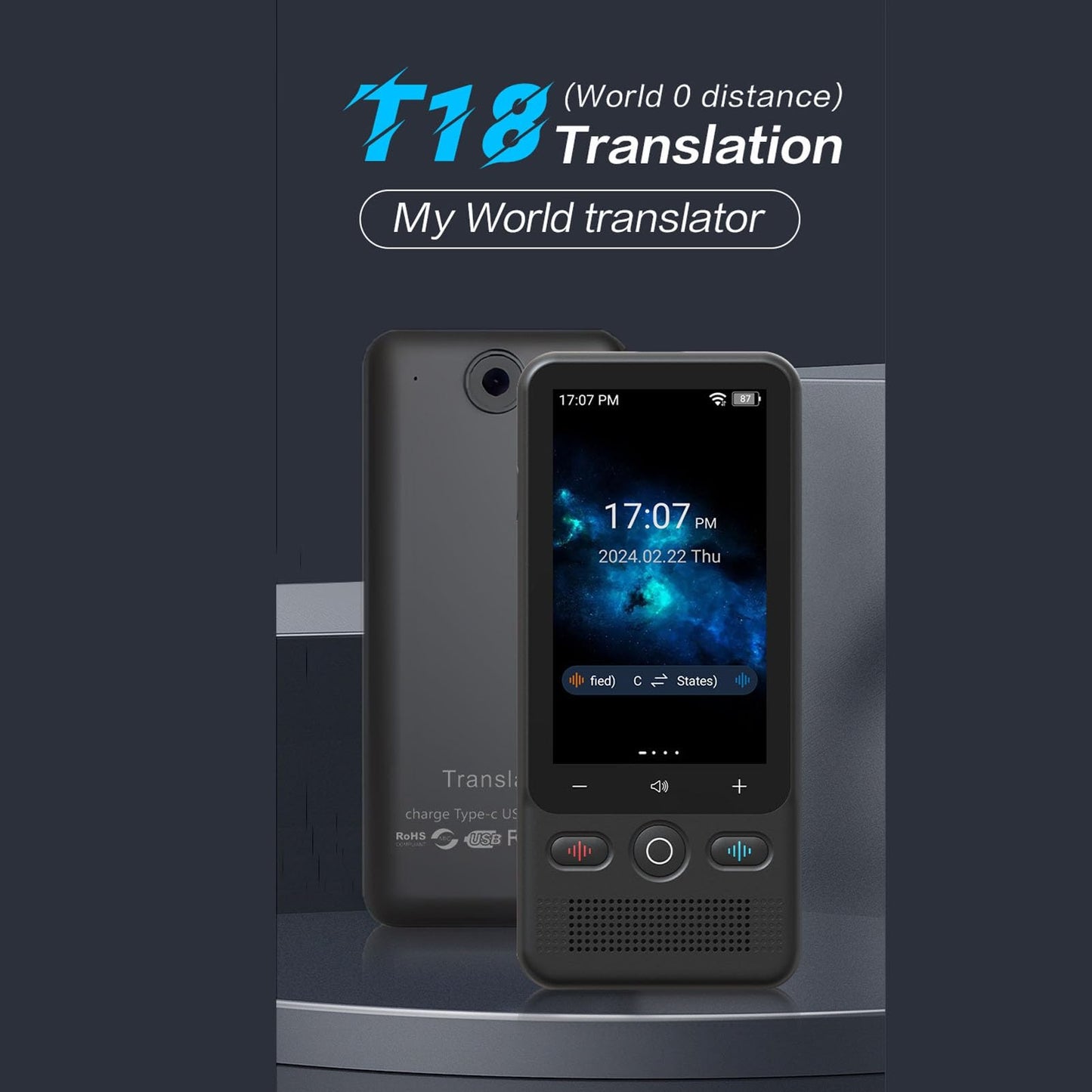 AI Language Translator Device, 2026 Upgraded Translator No WiFi Needed, 160+ Languages Instant Two-Way Vioce Translator, Offline/Photo Translation for Business Travel