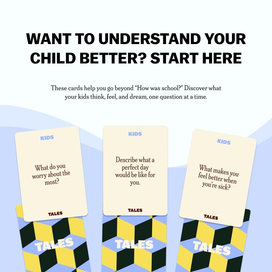 TALES 150 Conversation Cards, Kids Edition, Fun Family Games for Kids, Perfect for Dinners, Road Trips, Classrooms & Game Nights, Gifts & Gatherings, Conversation Starters to Spark Creativity