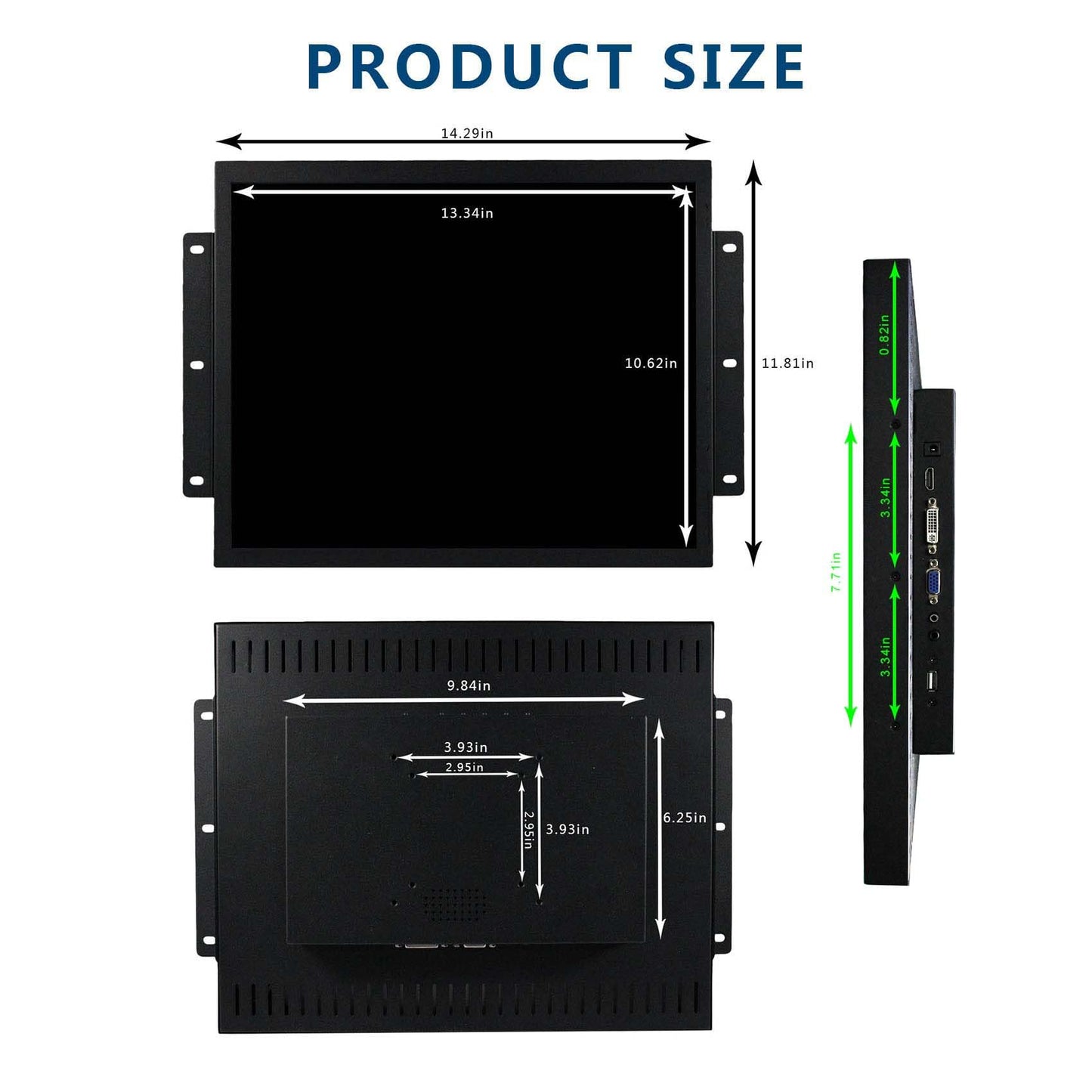 VSDISPLAY 17 Inch 1280x1024 LCD Monitor 1000Nits High Brightness with/DVI/VGA Interfaces for Outdoor Industrail Display