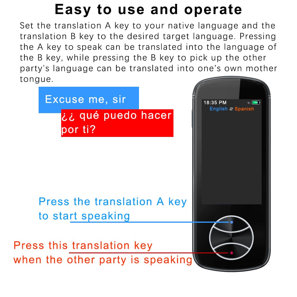 Language Translator Device No WiFi Needed, AI Translator Two Way Real Time Voice Translation with 137+ Languages, Offline/Photo Translation for Travel Business Learning