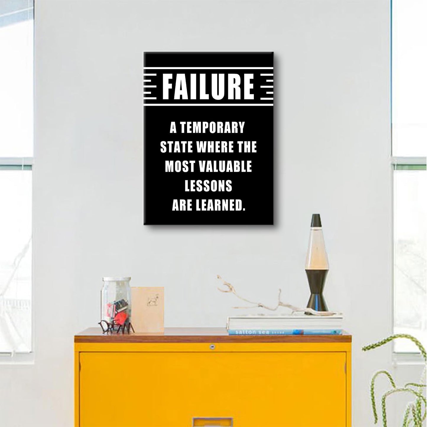 Motivational Canvas Wall Art Failure Entrepreneur Quotes Poster Print Inspirational Pictures Painting for Office Class Room School Wall Decoration Stretched and Framed [18''Wx24''H]