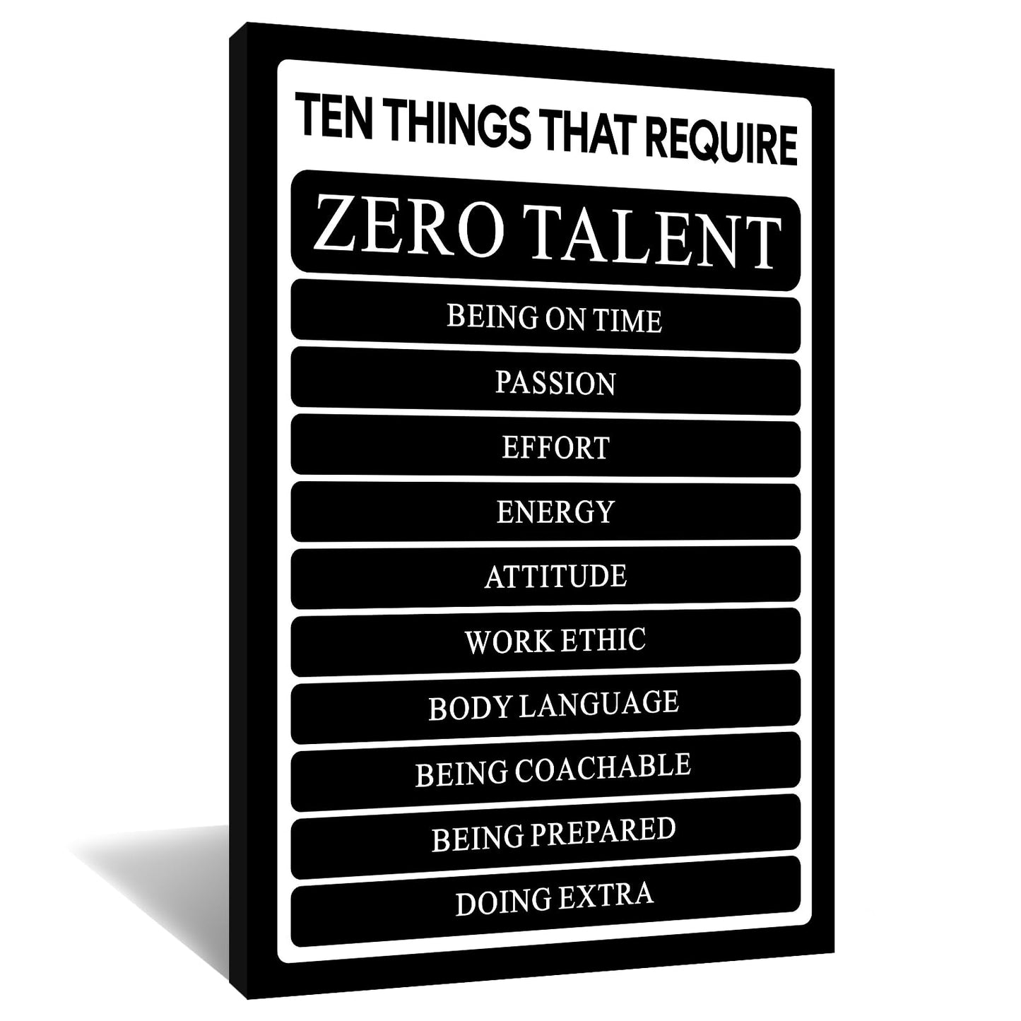 GYMHYSP Motivational Canvas Wall Art 12x18 Inch,Inspirational Ten Rules Quotes Print, Positive Affiramed Poster Decor Artwork for Home Gym Office Bedroom Framed Ready to Hang