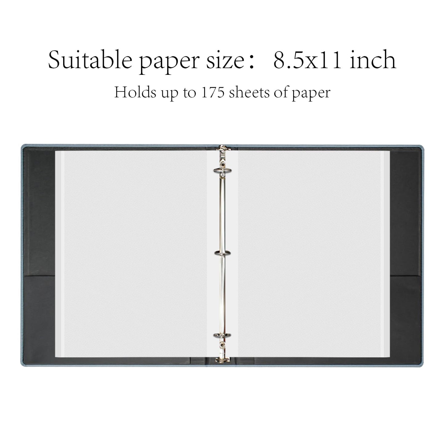 Premium Linen 3 Ring Binder 1 Inch - Decorative Hardcover Binder with Round Rings, Holds 8.5 x 11 Letter Size Paper for School, Office, Home Organization & Presentation, Tulip, Blue