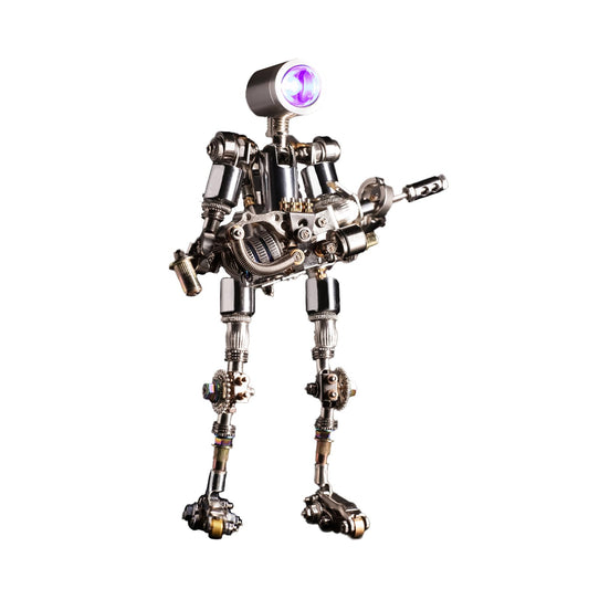 Mostarle Terminator M 3D Metal Puzzle, Arcynix DIY Mechanical Robot Model Kit, Sci-Fi Design LED Light Feature Unique Gift for Adults & Teenager (Purple)