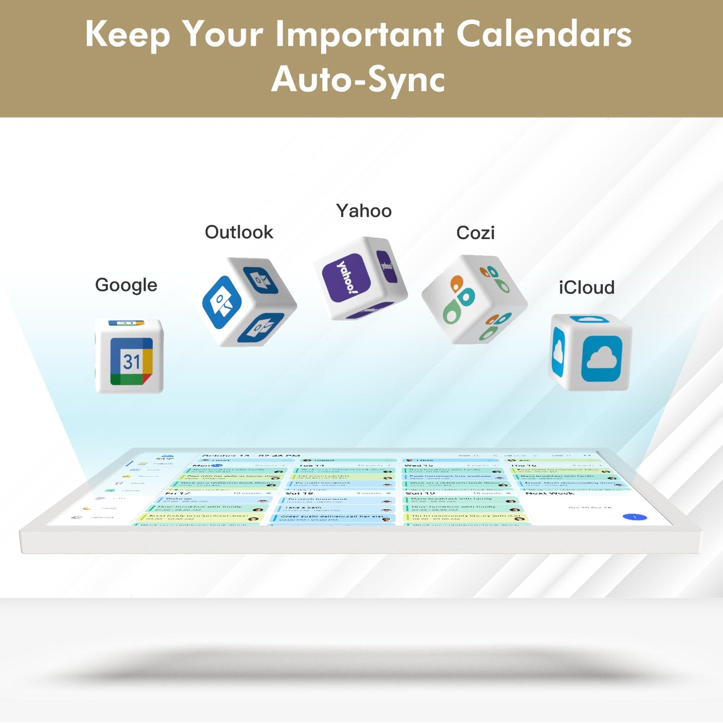 27" Smart Digital Calendar for-Family-Meal-Planner - Electronic Wall Calendar for Business Chore Chort, HD Touchscreen Display, Star Rewards, Sync Online Calendars, Desk Mountable, Gifts for Mom Dad