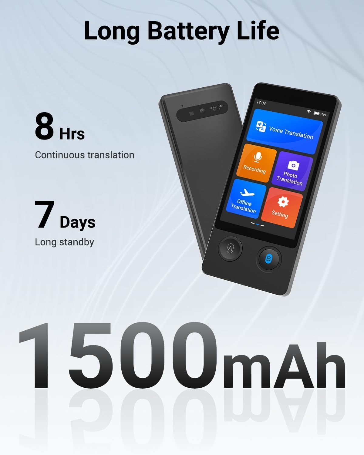 XUPURTLK Language Translator Device W12, Voice Translator Device Two Way, 144 Languages Real-Time Translator Device, Offline & Recording & Photo Translation for Travel, Business, Learning (Black)