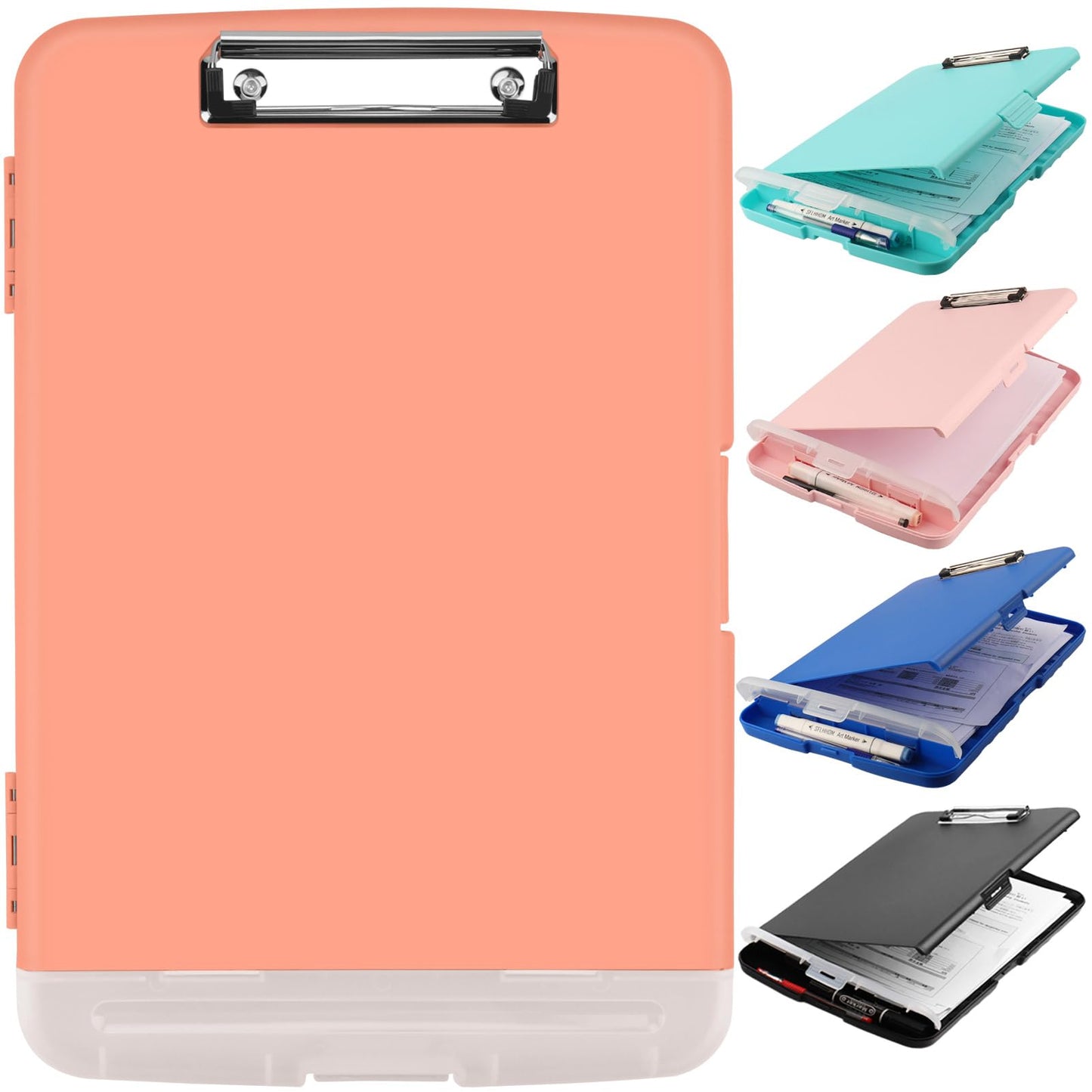 SFLHHDM Plastic Clipboard with Storage, High Capacity Clip Boards 8.5x11 with Storage, Heavy Duty Nursing Clipboards Folder, Clipboard Cute, Letter A4 Size Clipboards with Storage for Teachers, Nurse
