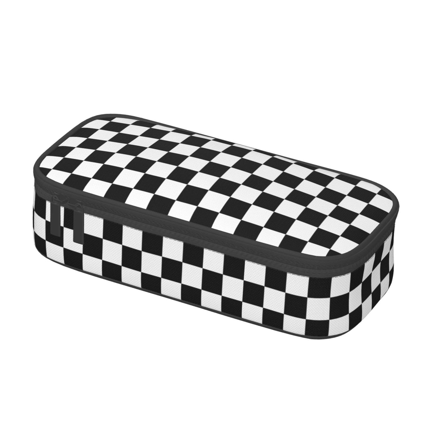 Geoocii Black White Checkered Plaid Large Capacity Pencil Case Organizer Pencil Pouch Stationery With Zipper School Supplies Pencil Bag For Girls Boys Teens Adult Office