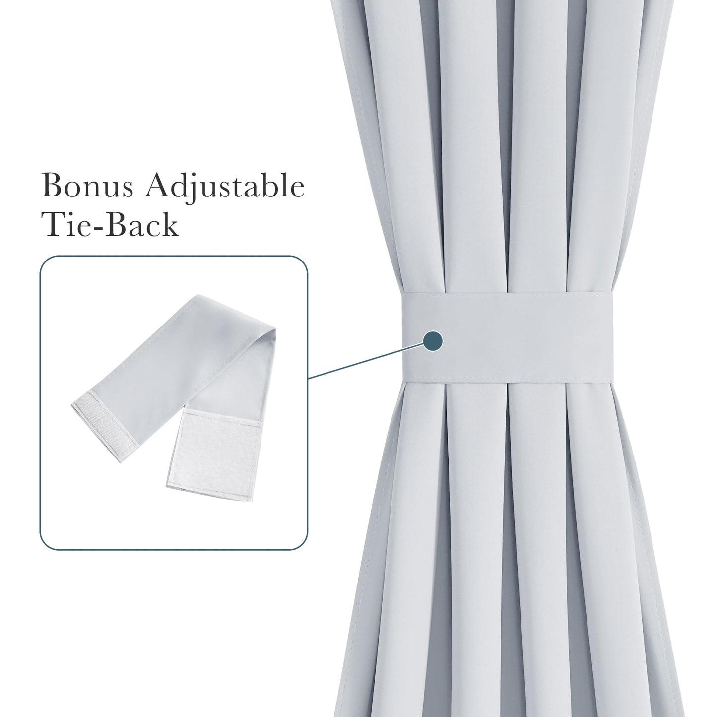 PONY DANCE Greyish White Back Door Curtains for Door Window, 100% Blackout Dual Rod Pocket Privacy French Curtain for Kitchen, Thermal Insulated Small Window Drapes for Classroom, W25 x L40, 1 Panel