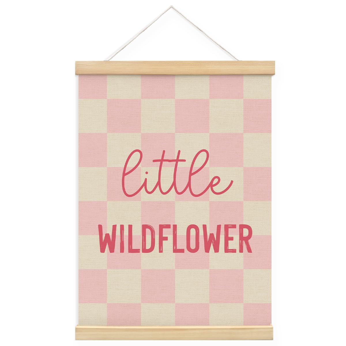MOFUYU Baby Girl Nursery Decor,Wildflower Wall Decor,Little Wildflower Poster Hanger Frame for Bedroom,Pink Classroom Decor,Girls Room,12x16 Inch