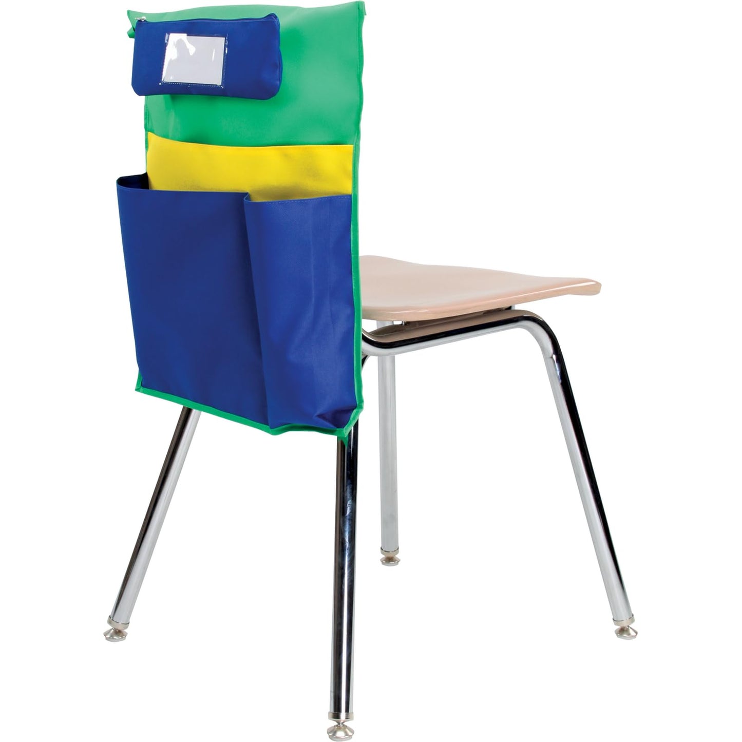 Really Good Stuff Multi-Pocket Chair Pockets with Pencil Case and Water Bottle Holder – 6 Pack – Green/Blue | Classroom Essentials & Must Haves, Seat Sacks for Students, Desk Organizer, Storage Bag