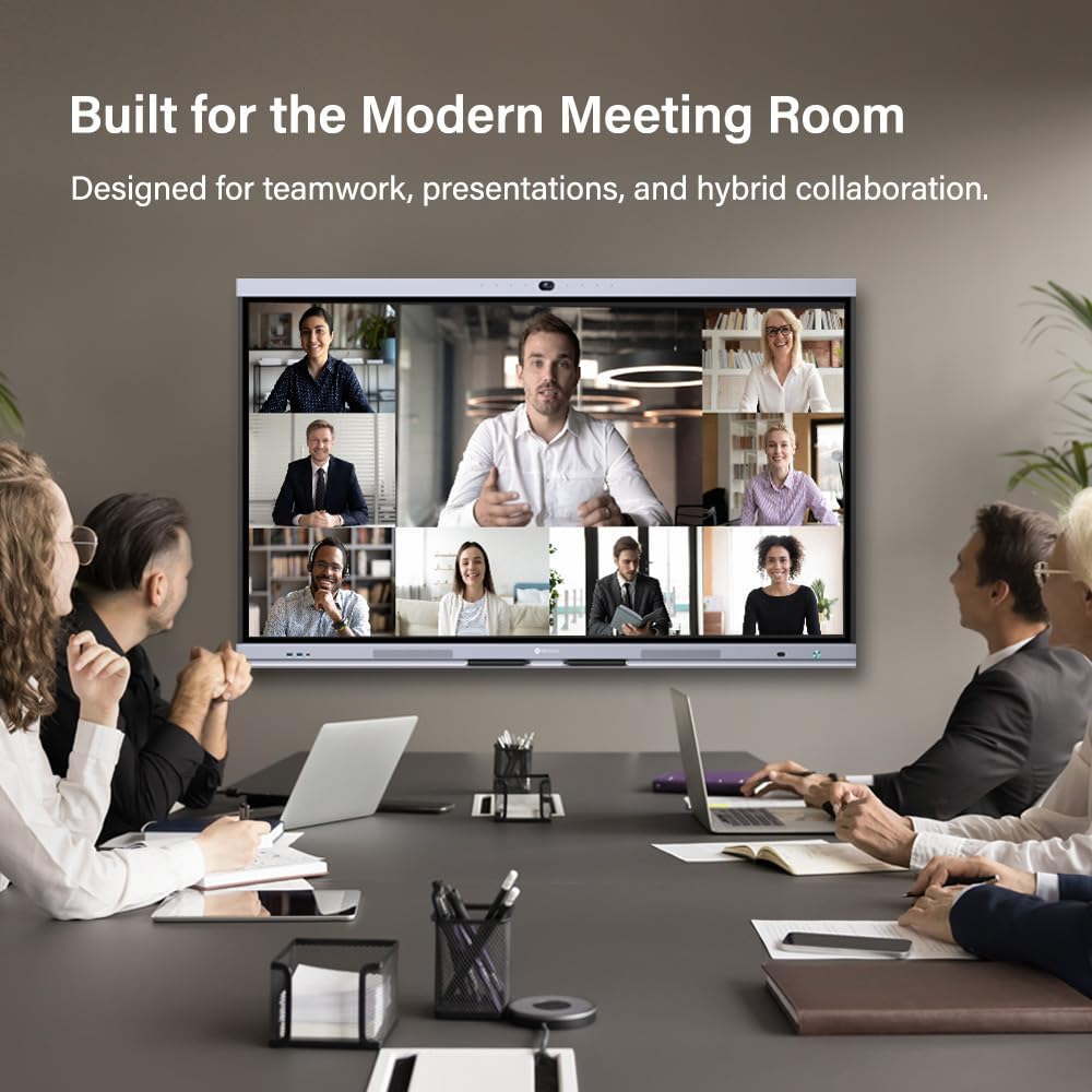 AG Neovo 65" Smart Board with Camera and Microphone, Google EDLA Certified Interactive Whiteboard for Business, Android 13, 4K Resolution, Wireless Screen Sharing, Digital Whiteboard (IFP6504P-AO)