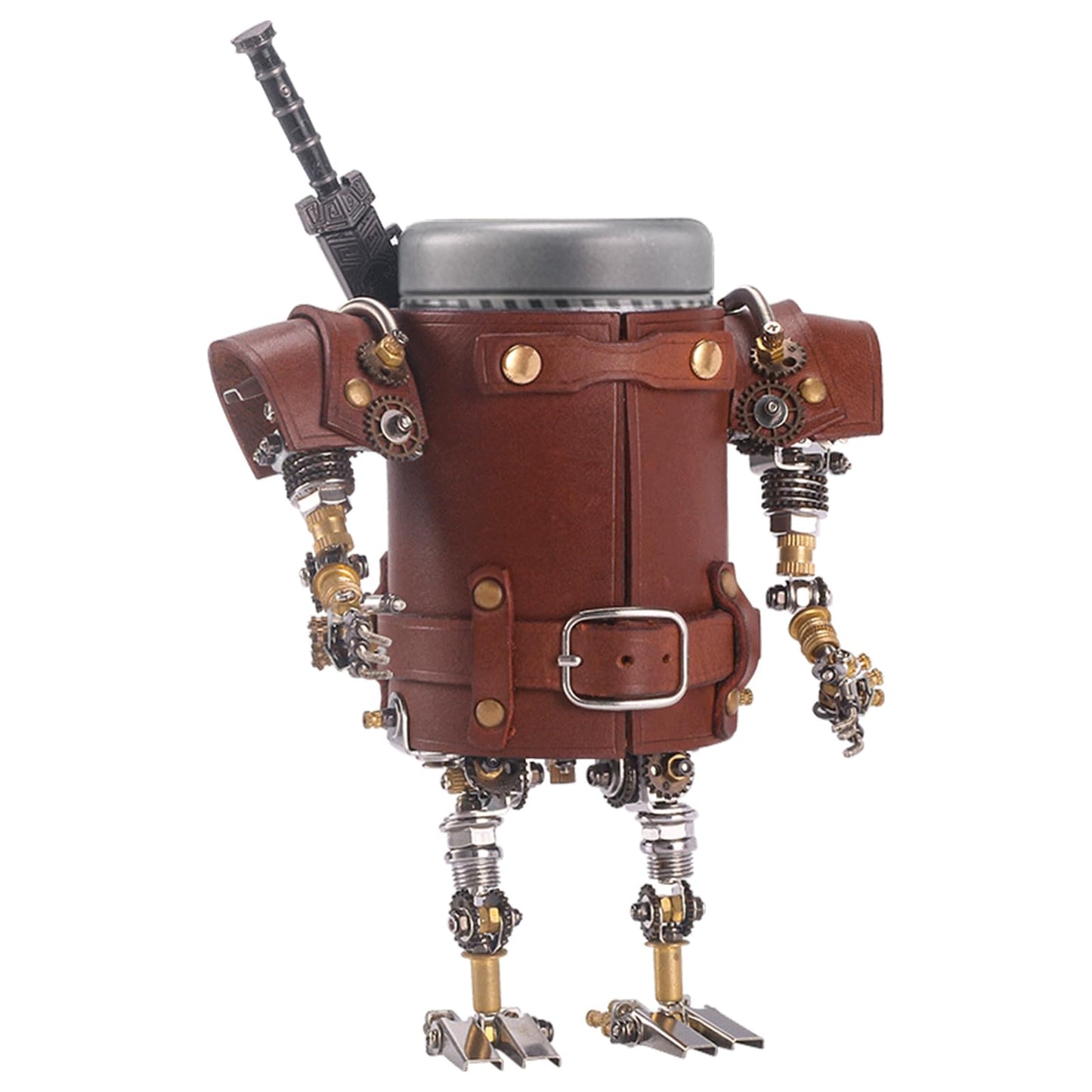 Adult 3D Metal Puzzle, Steampunk Style Pen Holder Metal Model Set, 3D Metal Puzzle Mechanical Pen Holder Building Blocks, DIY Mechanical Model Set, a high-end Gift for Men