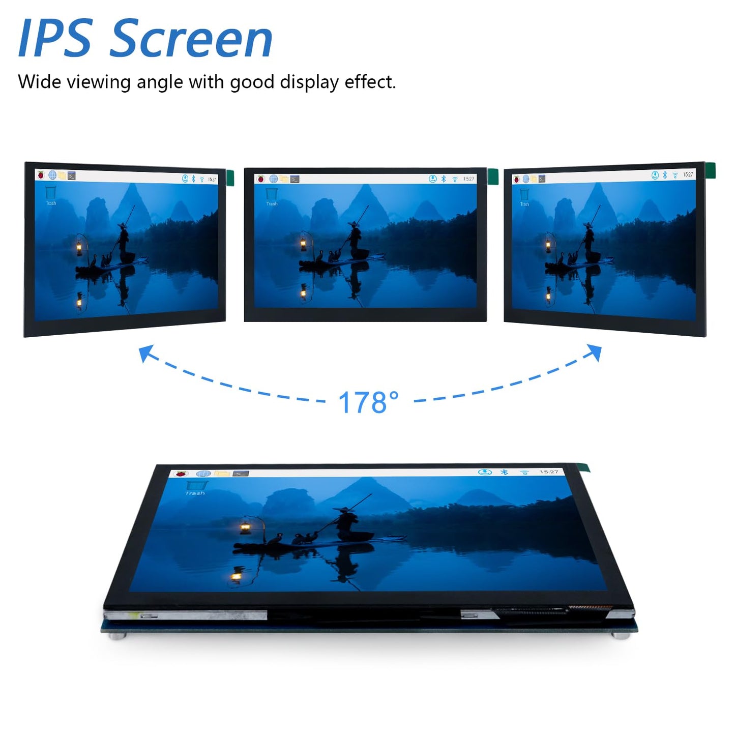 FREENOVE 5 Inch Touchscreen Monitor for Raspberry Pi 5 4 B 3 B+ A+, 800x480 Pixel IPS Display, 5-Point Touch Capacitive Screen, Driver-Free MIPI DSI Port