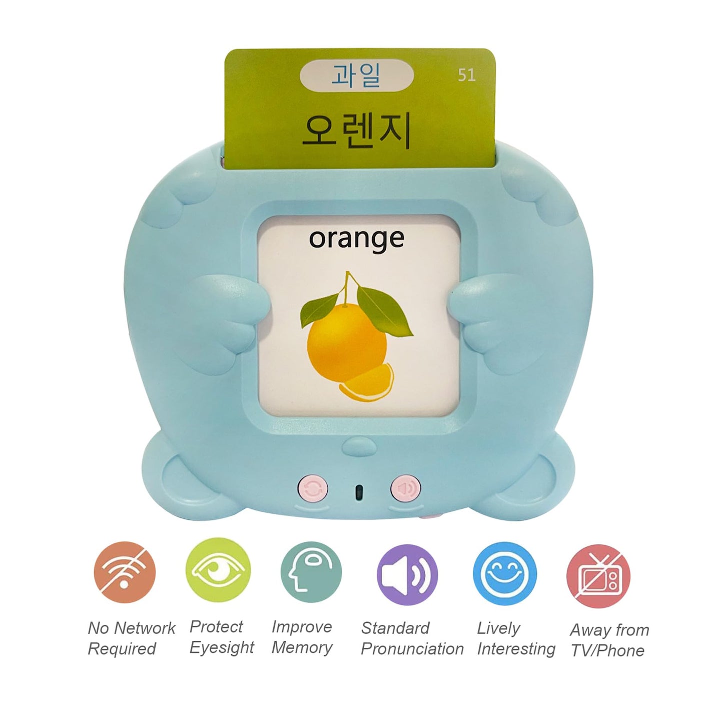 Korean-English Talking Flash Cards for Kids 112 PCS, Learn Korean Alphabet, Words and Pronunciation, Korean Language Learning Toys for Beginners