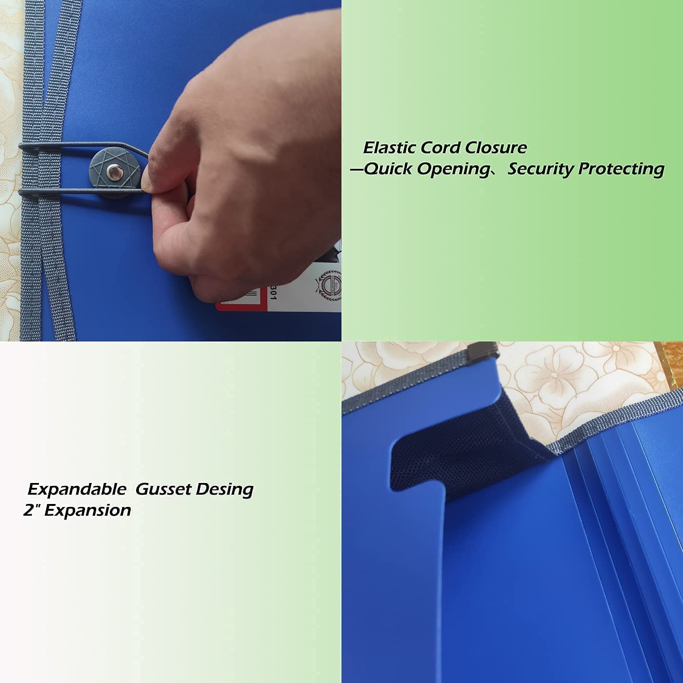 Premium Quality Plastic Expanding File Folder Document Organizer, 3.5" Expansion, A4 Letter Size for Home School Office Organization, 5 Pack