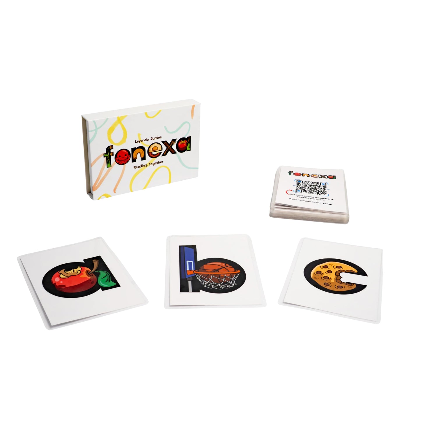 Phonics Flashcards for Kids - Alphabet Letter Sound Cards with Embedded Mnemonics for Early Reading, ABC Flashcards for Preschool & Kindergarten - Fonexa (Small)