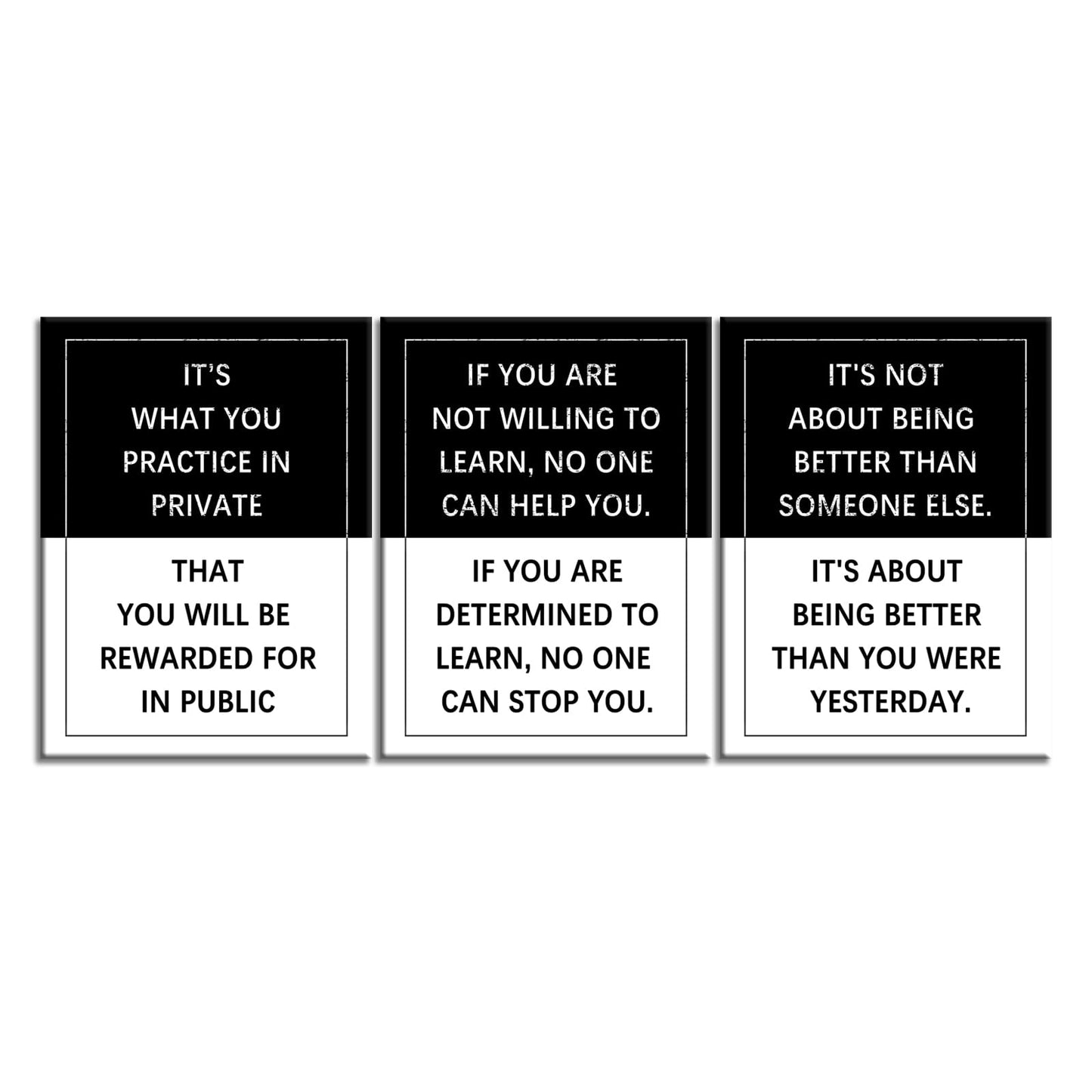 Inspirational Wall Art 3 Piece Practice Entrepreneur quote Motivational Poster Canvas Prints Artwork for Office Living Room Modern Home Decor Painting Pictures Stretched and Framed [36''Wx 16''H]