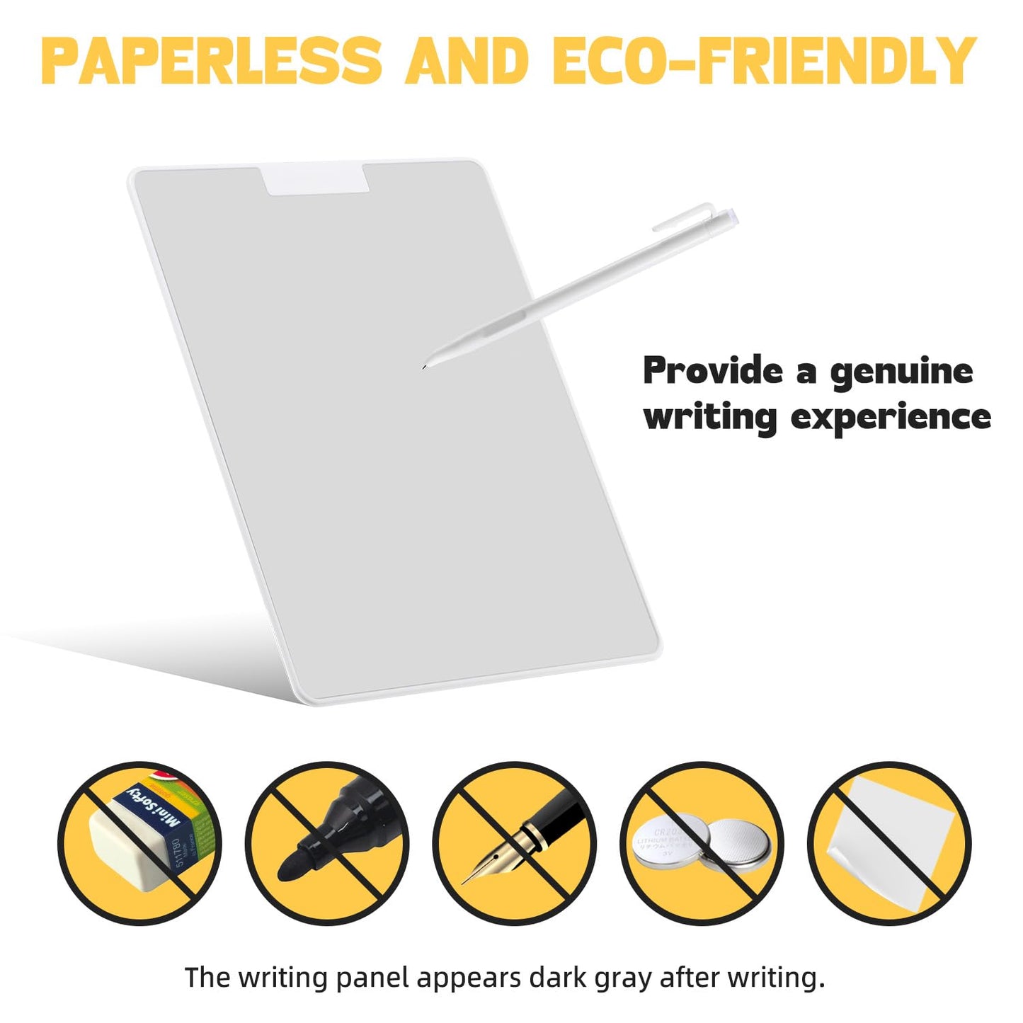 Portable Note Pad with Magnetic Pen & Eraser for Office Desk, Home, & School - Eco-Friendly Paperless Solution for Students Classroom Teacher Supplies