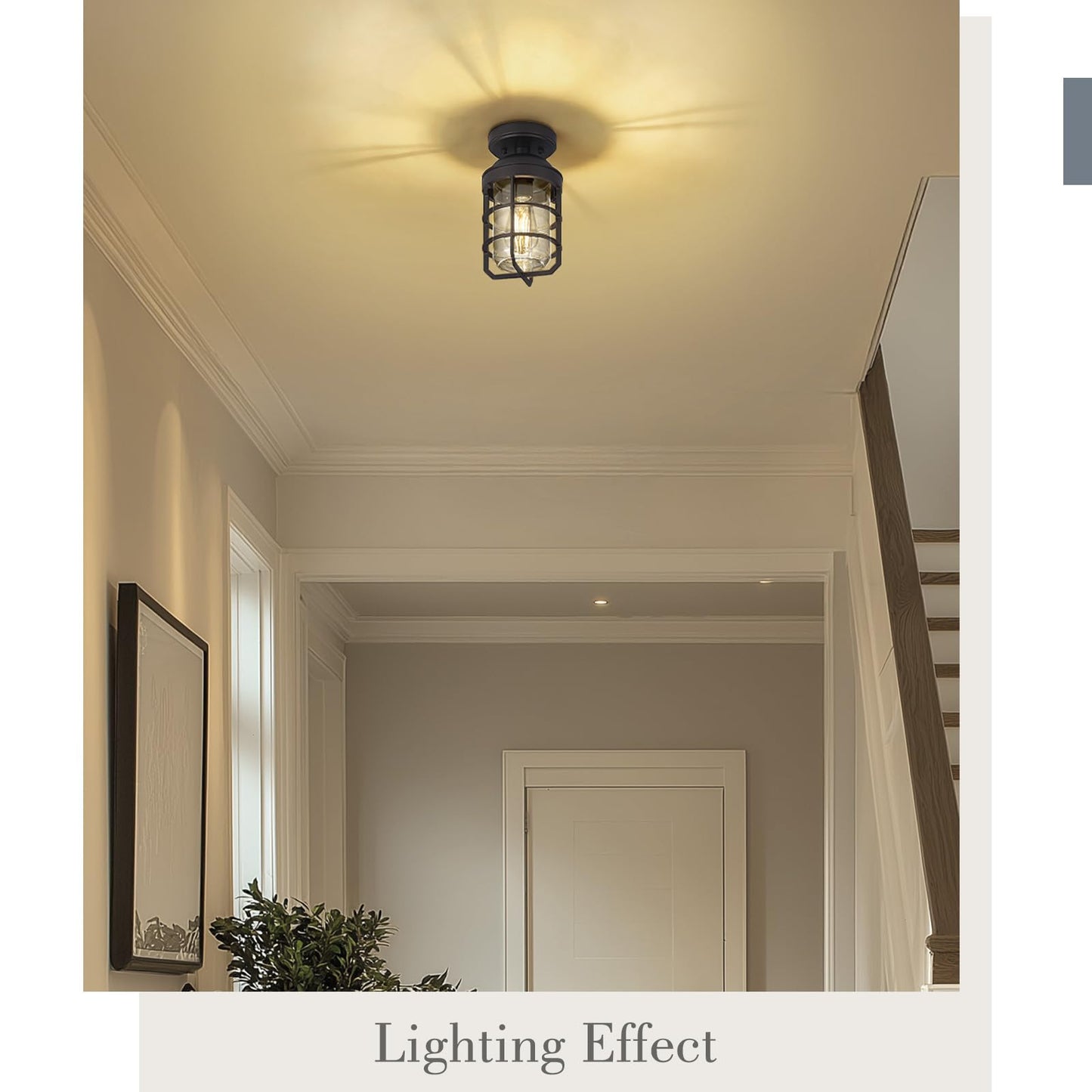Emliviar Semi Flush Light Fixture, 11.1in, Oil Rubbed Bronze, Clear Tempered Glass Shade, Model GE255LF ORB, Medium - 1 Pack