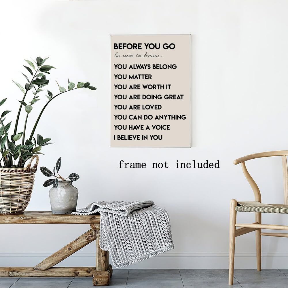 Motivational Phrases Wall Art Prints: Inspirational Decor - Positive Affirmations for Kids Room, Living Room, Office & Classroom - 8x12in Unframed