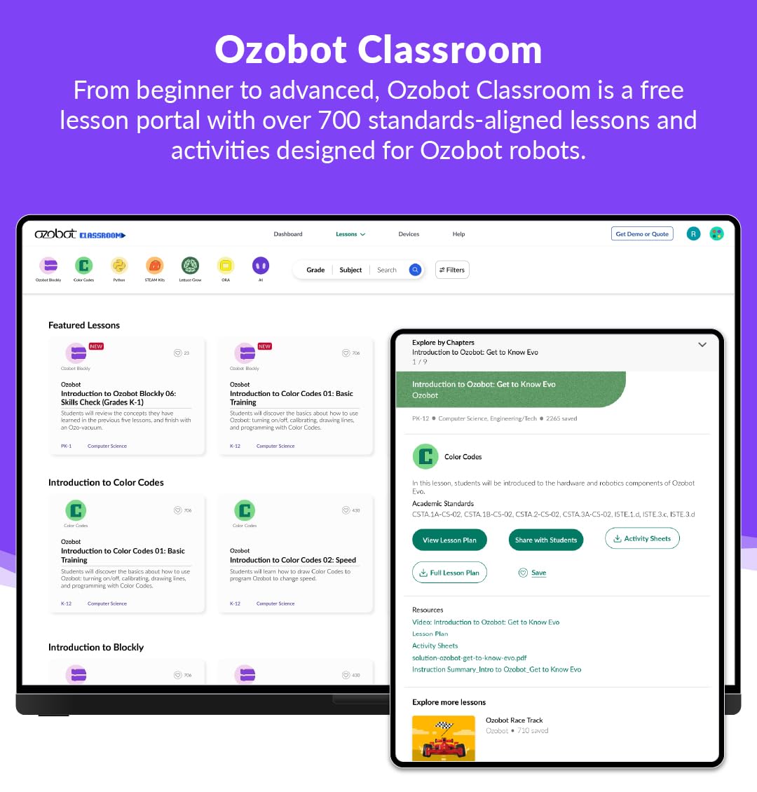Ozobot Evo Classroom Kit (12 Bots): Interactive Coding Robots for Students, STEAM Learning Tools for Schools, Includes Charging Station, Storage Case, Markers, and Comprehensive Coding Curriculum
