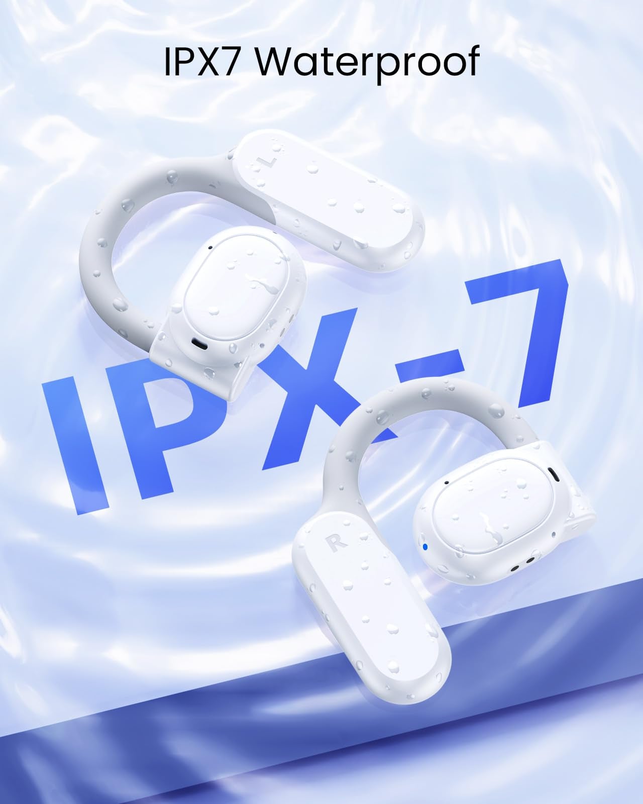 AI Translation Earbuds Real Time 164 Languages 80H Playtime Translator Ear Buds Audifonos Traductores Inglés Español Wireless Earphones Bluetooth AI Headphone for Travel Meeting Learning K08 White