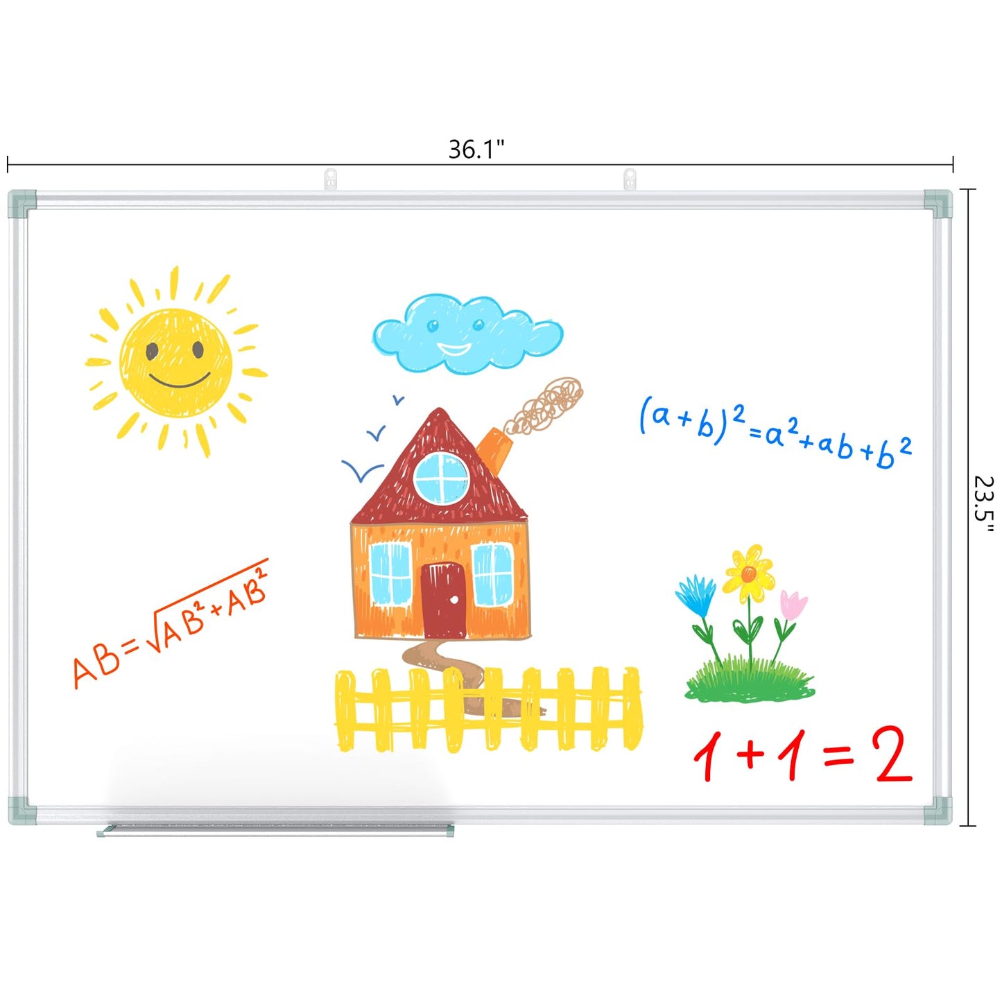 Lockways White Board Dry Erase Board 36 x 24 Inch, Magnetic Whiteboard 3 x 2, Silver Aluminium Frame for School Office and Home