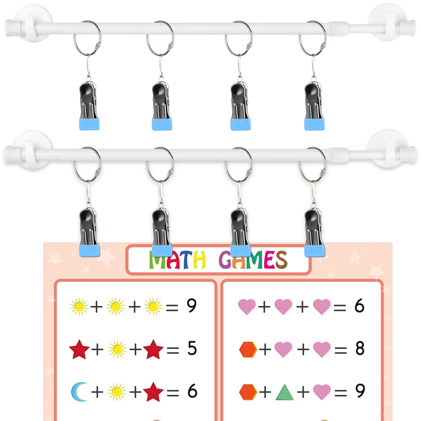Briwooody 2 Set 16-27 Inches Adjustable Magnetic Calendar Holder Set for Wall Anchor Chart Dates Cards Holder Calendar Bulletin Board for Classroom Whiteboard Home Decoration Supplies