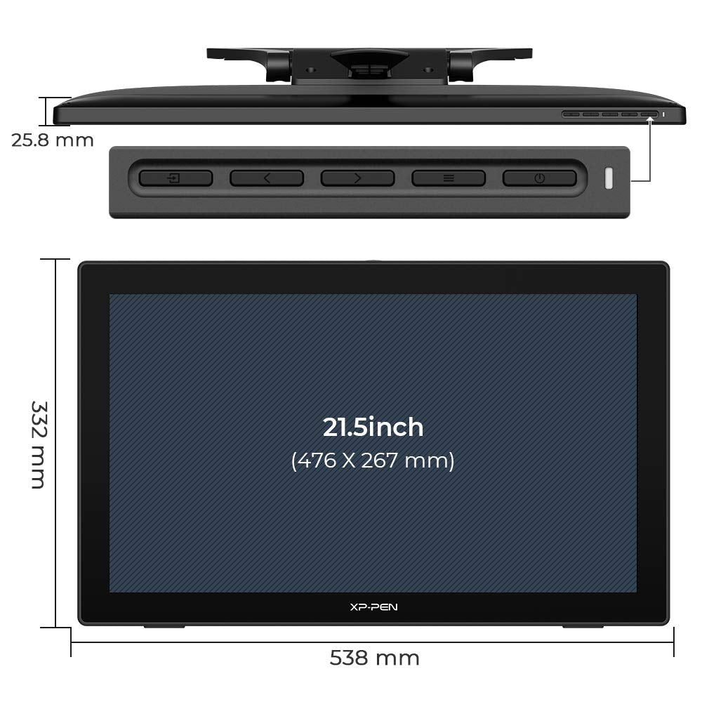 Drawing Tablet with Screen XPPen Artist 22 2nd Computer Graphics Tablet 122% sRGB with Tilt Function Battery-Free Stylus Adjustable Stand, 21.5inch Pen Display Compatible with Windows PC, Mac, Linux