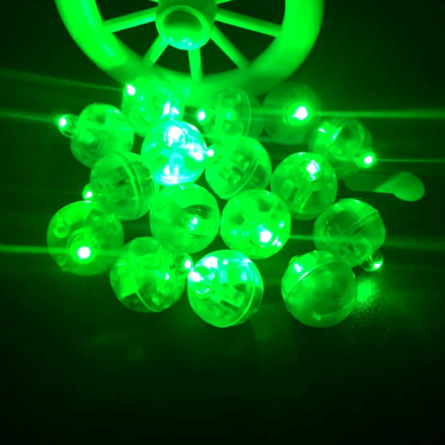 Neo LOONS Green Round LED Ball Lamp - 100 Pcs for Paper Lantern Balloon Light Party Wedding Decoration