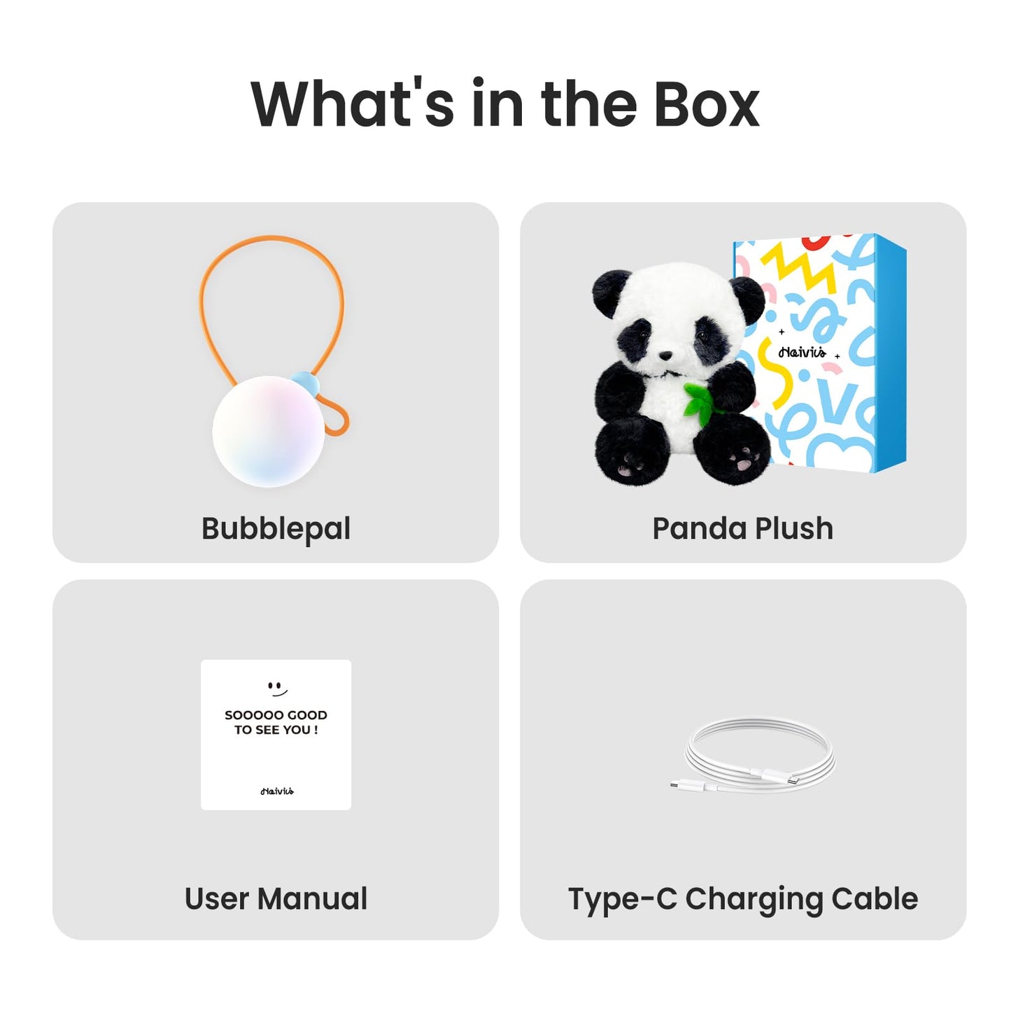 Smart AI Plush Toy Panda, Interactive Stuffed Animal for 3+ Kids, Screen-Free Educational Emo Robot with Advanced AI, APP with 16 Characters, Unique Gifts for Girls & Boys.Bedtime Companion