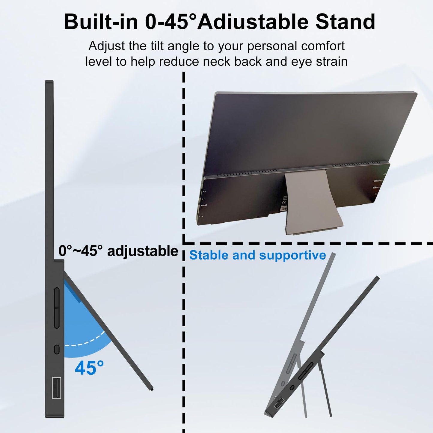IBW 15.6" Portable Monitor Touchscreen,1080P FHD IPS Travel Monitor with Tempered Glass, 10-Point Touch, Dual Speakers & Kickstand, USB-C HDMI External Monitor for Laptop MacBook Phone PS5 Switch Xbox