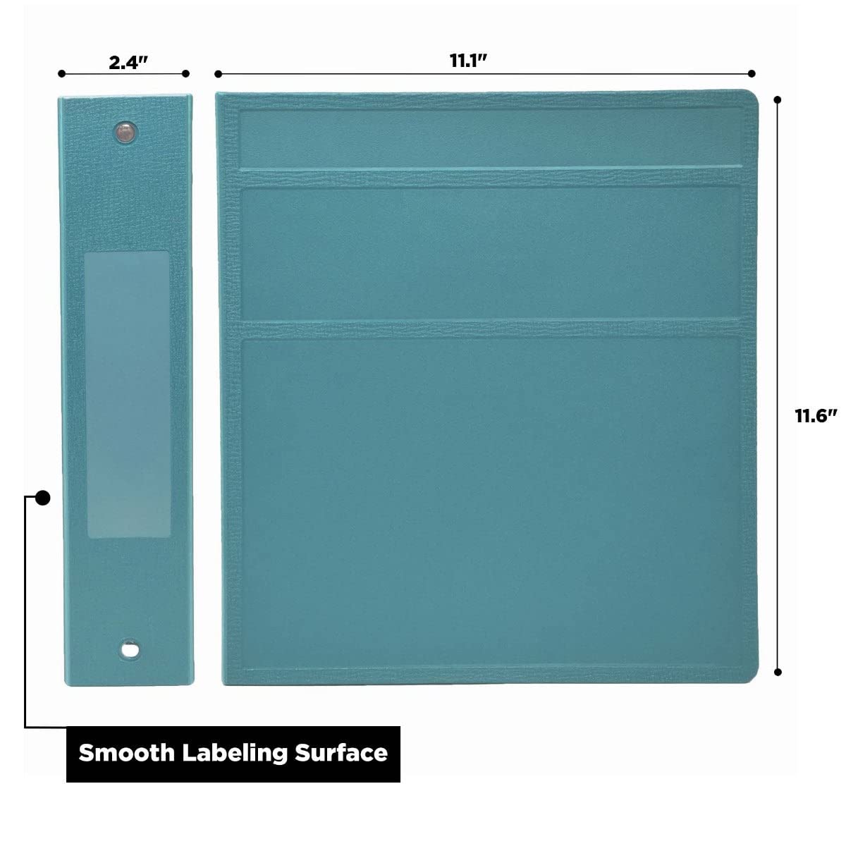 Carstens 2-Inch Heavy Duty 3-Ring Binder - Side Opening, Powder Blue, Durable Plastic, Precision No-Gap Rings, Waterproof Cover, No Pockets, Holds 300 US Letter Sheets, BPA-Free, Made in USA (2824-3R)