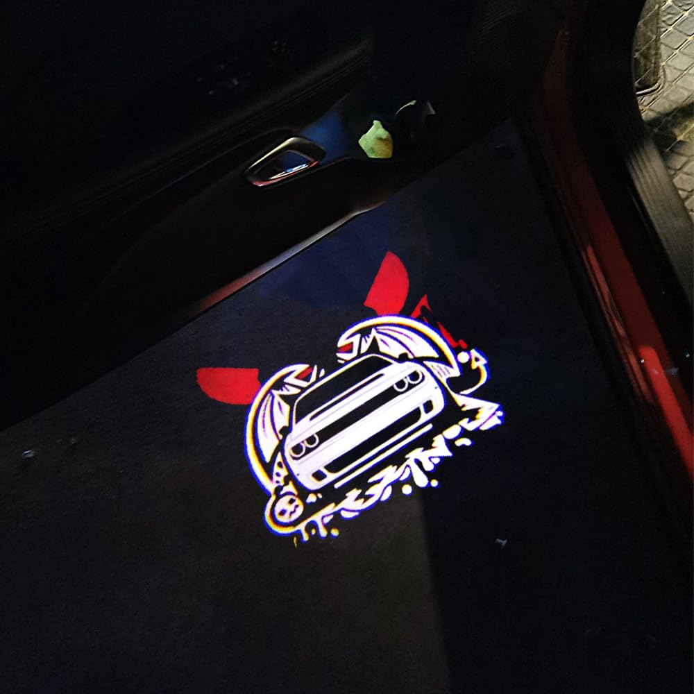 BuJinZeTui 2PCS Door Lights Logo LED Ghost Shadow Projection Light for Challenger 2015-Present, Color 04, Plastic