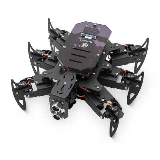 Adeept Ultimate Hexapod Spider Robot Kit, Metal Body, Arduino Programming, WiFi/IR Remote Control with OLED Display, Python/APP, STEM Educational Robotics Kit for Adults & Teens with PDF Manual