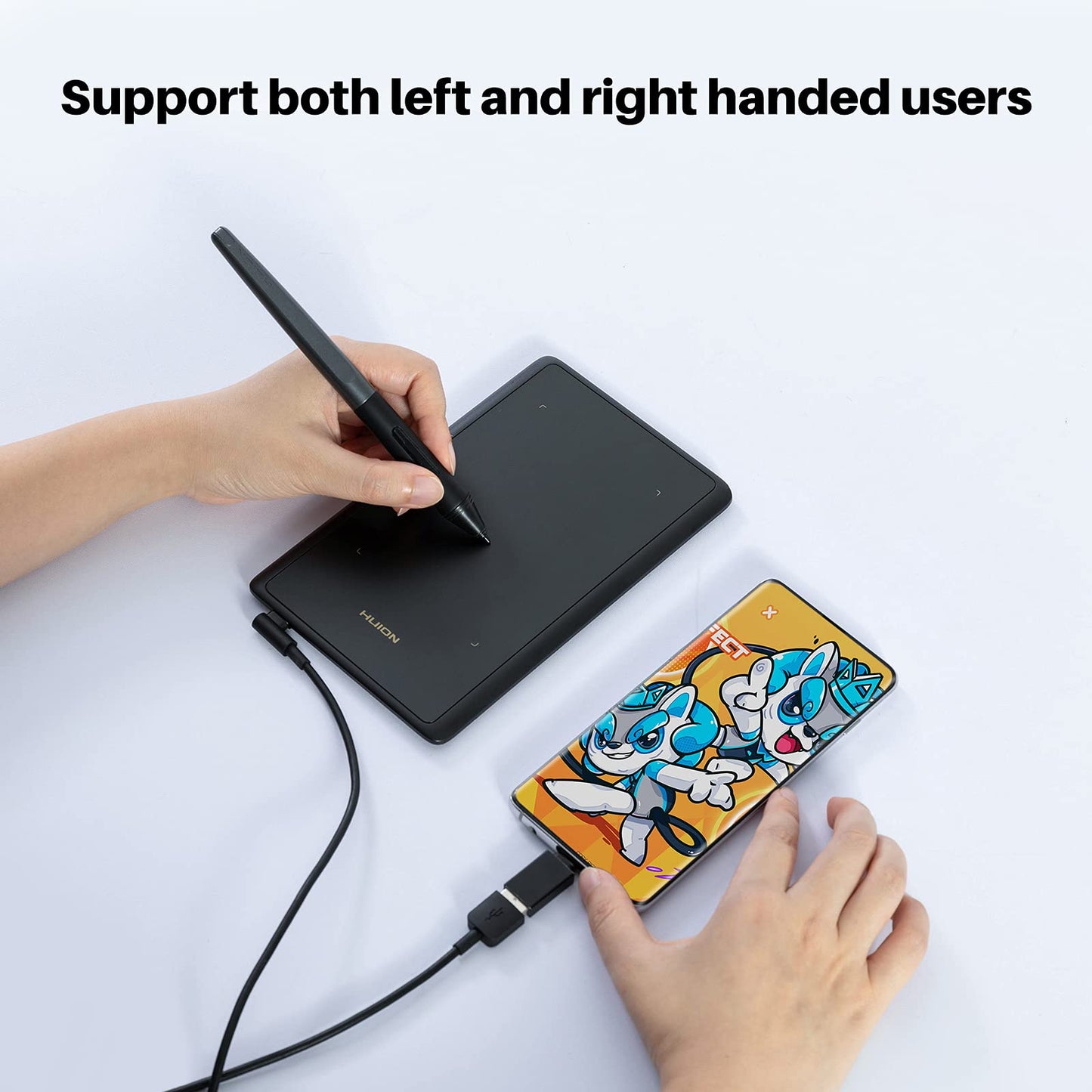 Drawing Tablet HUION H420X Graphics Drawing Tablet with 8192 Level Pressure Battery-Free Stylus, 4.17x2.6 inch Digital Art Tablet for OSU Game, Design, Teaching, Work with PC, Mac, Linux & Mobile