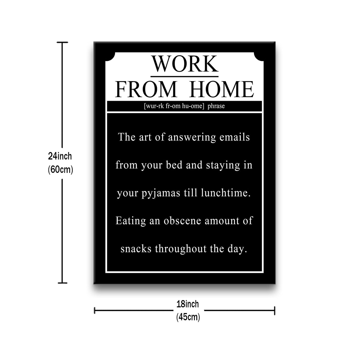 Motivational Canvas Wall Art Work from Home Entrepreneur Quotes Poster Print Inspirational Pictures Painting for Office Class Room School Wall Decoration Stretched and Framed [18''Wx24''H]