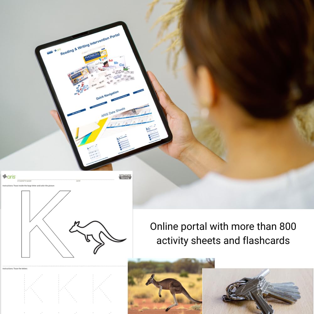 Language Builder Reading and Writing Intervention – Phonics & Sight Words Kit, Word Cards, Letters, Whiteboard, Lesson Plans, for K–3, Homeschool & Special Education, Autism Reading Curriculum