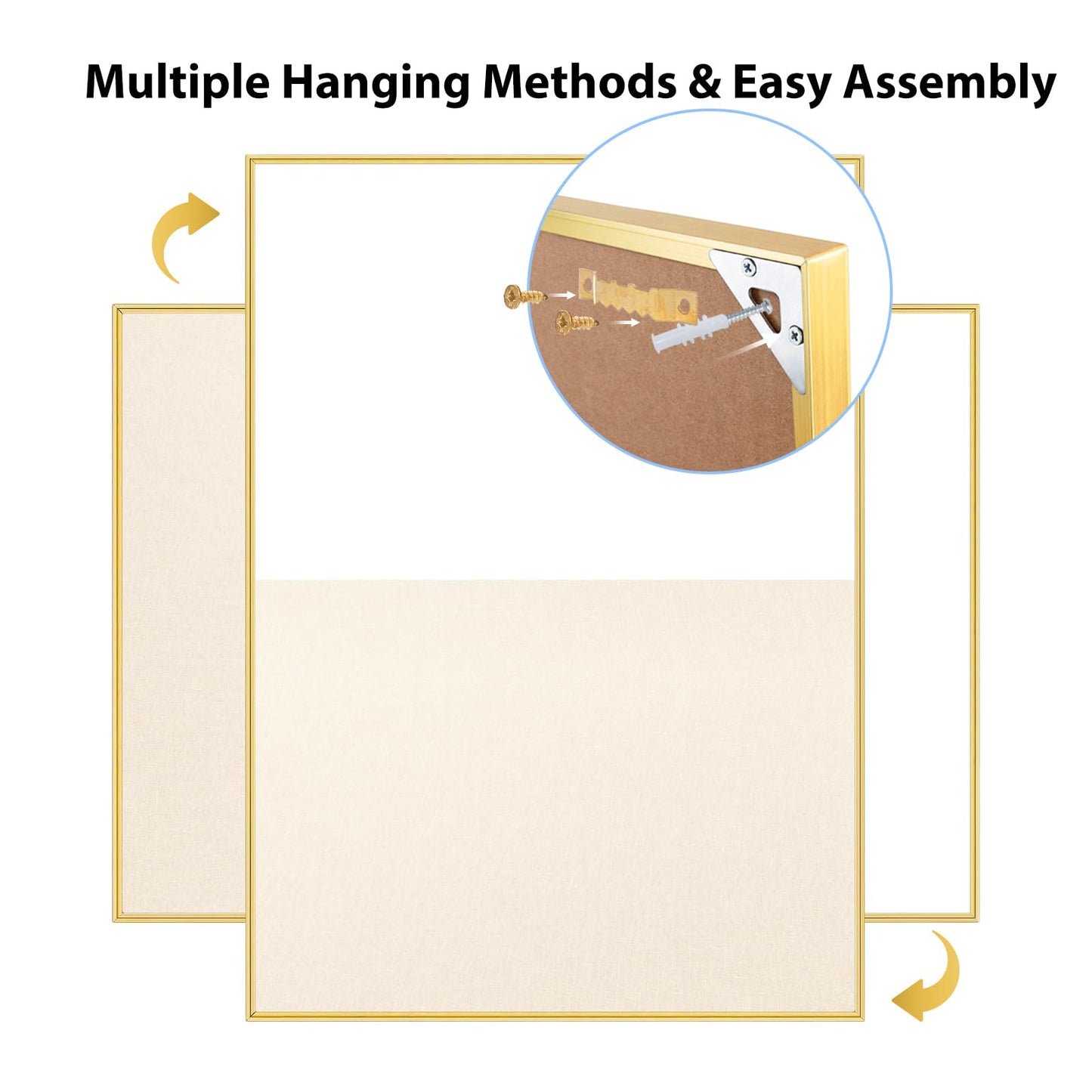 ARCOBIS Dry Erase Cork Board Combo, 24"X18" Whiteboard with Linen for Wall, Magnetic Dry Erase Bulletin Board, Vision Board for Home, Office, School, Off White