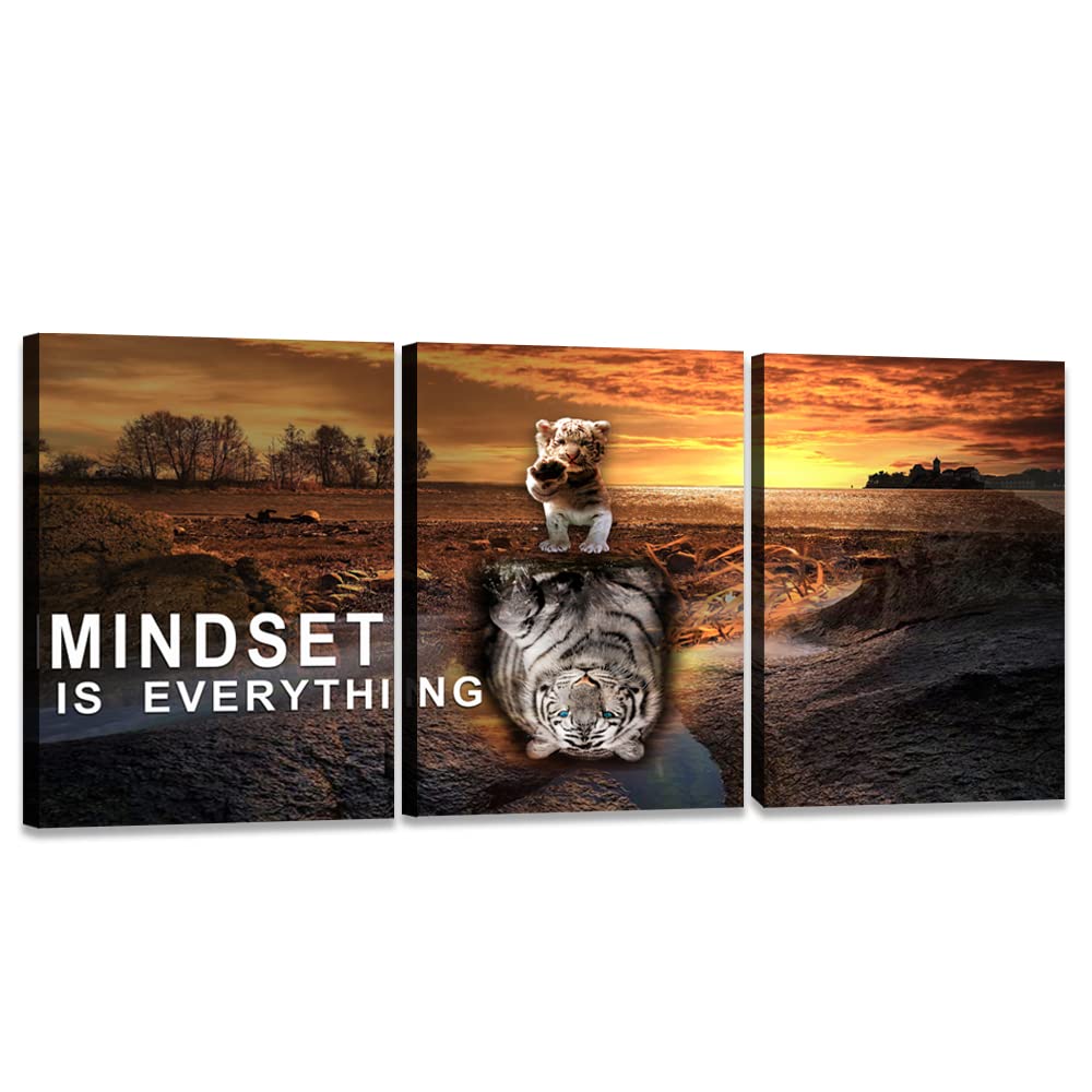 Inspirational Wall Art Canvas Wall Art Motivational Framed Wall Art Pictures Poster Prints Painting Office Wall Decorations for Bedroom Living Room Home Decor (36" W x 16" H)